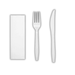 White 6g Knf & Fork & Nap 500pc