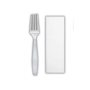 Clear 6g Fork & Napkin 25pc