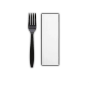 25pcs 4.5G Blk Fork+Napkin Wrap